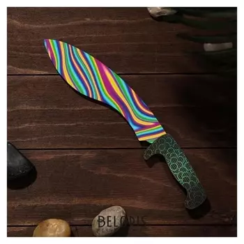 Сувенир деревянный «Мачете- кукри», радужное лезвие