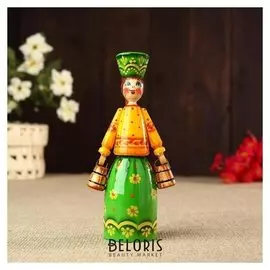 Сувенир «Девушка с ведрами», 14,5х4,5 см, ручная роспись