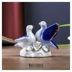 Сувенир "Два голубка. синь" со стразами
