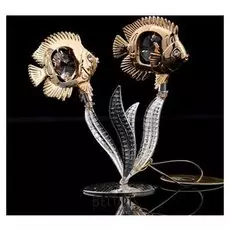 Сувенир «Две рыбки на серебряных водорослях», 9×5×9 см, с кристаллами сваровски