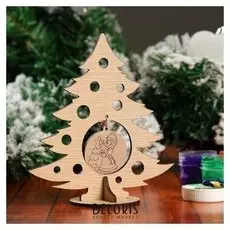 Сувенир «Елочка со снегурочкой» на подставке