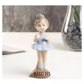 Сувенир фарфор "Балеринка" голубой 4.5х4.5х13 см
