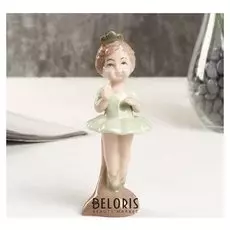 Сувенир фарфор "Балеринка" зелёный 4.5х4.5х13 см