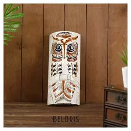 Сувенир интерьерный "Сова на ветке" дерево 14х5х33 см