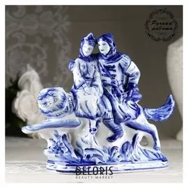 Сувенир "Иван царевич на сером волке" 25х10х20,5 см, гжель