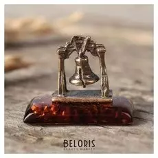 Сувенир из латуни и янтаря "Колокол"