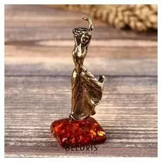 Сувенир из латуни и янтаря "Танцовщица"