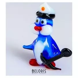 Сувенир из стекла "Пингвин с якорем"