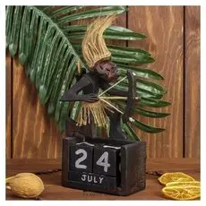 Сувенир календарь "Абориген с луком" 20х11х5,5 см