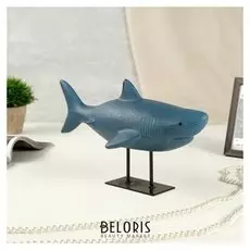 Сувенир керамика "Акула" синий матовый 20х32х15 см