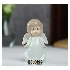 Сувенир керамика "Ангел-пухлячок в зелёном платье" 11х5х6,5 см