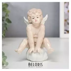Сувенир керамика "Ангелочек-карапуз на облаке" 14х10х7,5 см