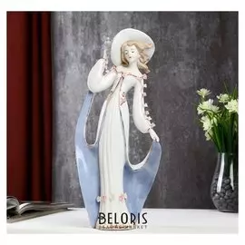 Сувенир керамика "Богиня в платье со шлейфом" цветной 37х11,5х16 см