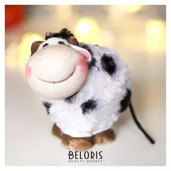 Сувенир керамика "Бычок с чёлочкой, в шубке" 7,8х5х8,3 см