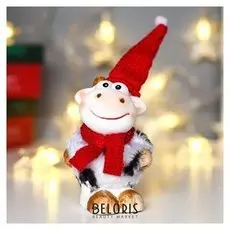 Сувенир керамика "Бычок в колпаке и шарфике" 10,5х5х5,8 см