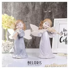 Сувенир керамика "Девочка-ангел с музыкальным инструментом" 16,5х11х6,5 см