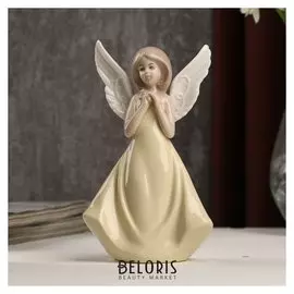 Сувенир керамика "Девушка-ангел с рисунком на крыльях в жёлтом платье" 13,6х5,5х7,8 см