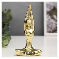Сувенир керамика "Девушка - практика йога" золото 14,5х7,8х4,3 см