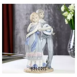 Сувенир керамика "Юные романтики" цветной 23х10х12,5 см