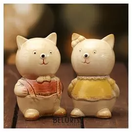 Сувенир керамика "Котятки" набор 2 шт 9,5х6х4,5 см
