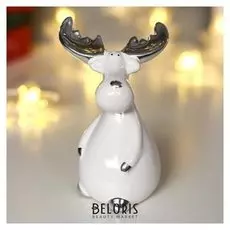 Сувенир керамика "Лосик с серебристыми рогами" 11х6,8х5,8 см