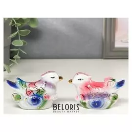 Сувенир керамика нэцке "Пара уточек" набор 2 шт 5,3х8,8х4 см