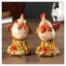 Сувенир керамика "Петушок на лужайке" 10,7х6,3х5,2 см