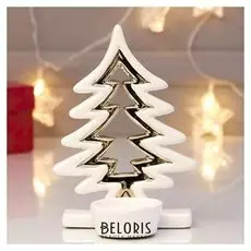 Сувенир керамика подсвечник "Ёлочка" золото 15,3х8х11,2 см