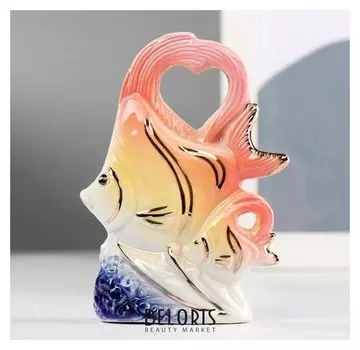 Сувенир керамика "Рыбка в водорослях" цветная 10,5х7,7х3 см