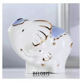 Сувенир керамика "Слон со слонёнком" 8,5х10х7,8 см