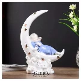 Сувенир керамика "Спящий ангел на месяце" с золотом 23,5х15,5х7 см