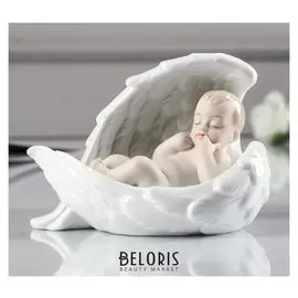Сувенир керамика "Спящий младенец в ангельских крыльях" 8,5х12х7,5 см