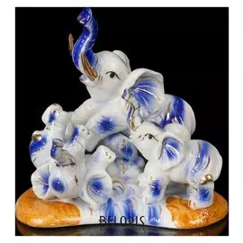 Сувенир керамика "Три слонёнка играют" 14х15х9 см