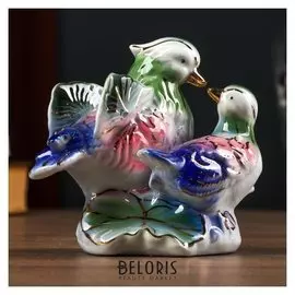 Сувенир керамика "Уточки-мандаринки цветные" 11х7х11,5 см