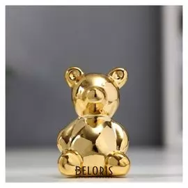 Сувенир керамика "Золотой медвежонок" 5,5х3,5х3,3 см