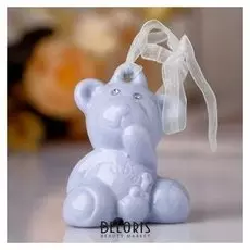 Сувенир колокольчик "Голубой мишка" стразы 6,5х5,5х4 см