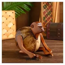 Сувенир копилка из кокоса "Обезьянка" 18х14х15 см