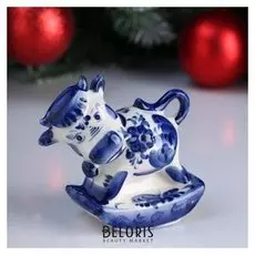 Сувенир "Корова вишенка", гжель, 10 см