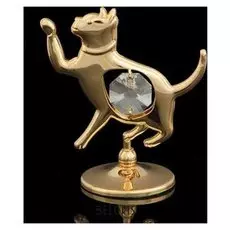 Сувенир «Кошка», 3х5,5х6 см, с кристаллами сваровски