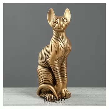 Сувенир "Кошка", золотистый цвет, 38 см