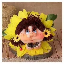 Сувенир кукла-попик «Подсолнух»
