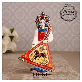 Сувенир кукла "С балалайкой", 12 см, керамика