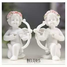 Сувенир "Купидон в венке из роз"