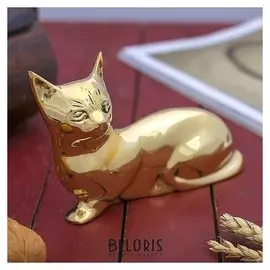 Сувенир латунь "Кошка" 16х5х10 см
