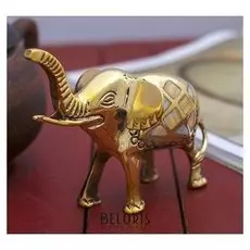 Сувенир латунь "Слоник с белым бочком" 12х7,5х11 см