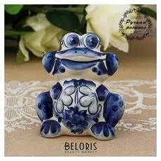 Сувенир «Лягушка», большая, 9 см, гжель