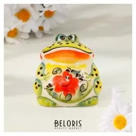 Сувенир "Лягушка квакша", гжель цветная, 8х7 см