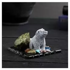 Сувенир "Медведь сидящий", змеевик, мрамор