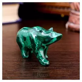 Сувенир "Медведь средний", натуральный малахит