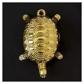 Сувенир металл подвеска "Золотая черепашка" 3х4,5х1,6 см